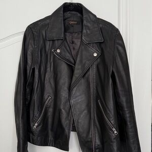 Quince Black Leather Moto Jacket